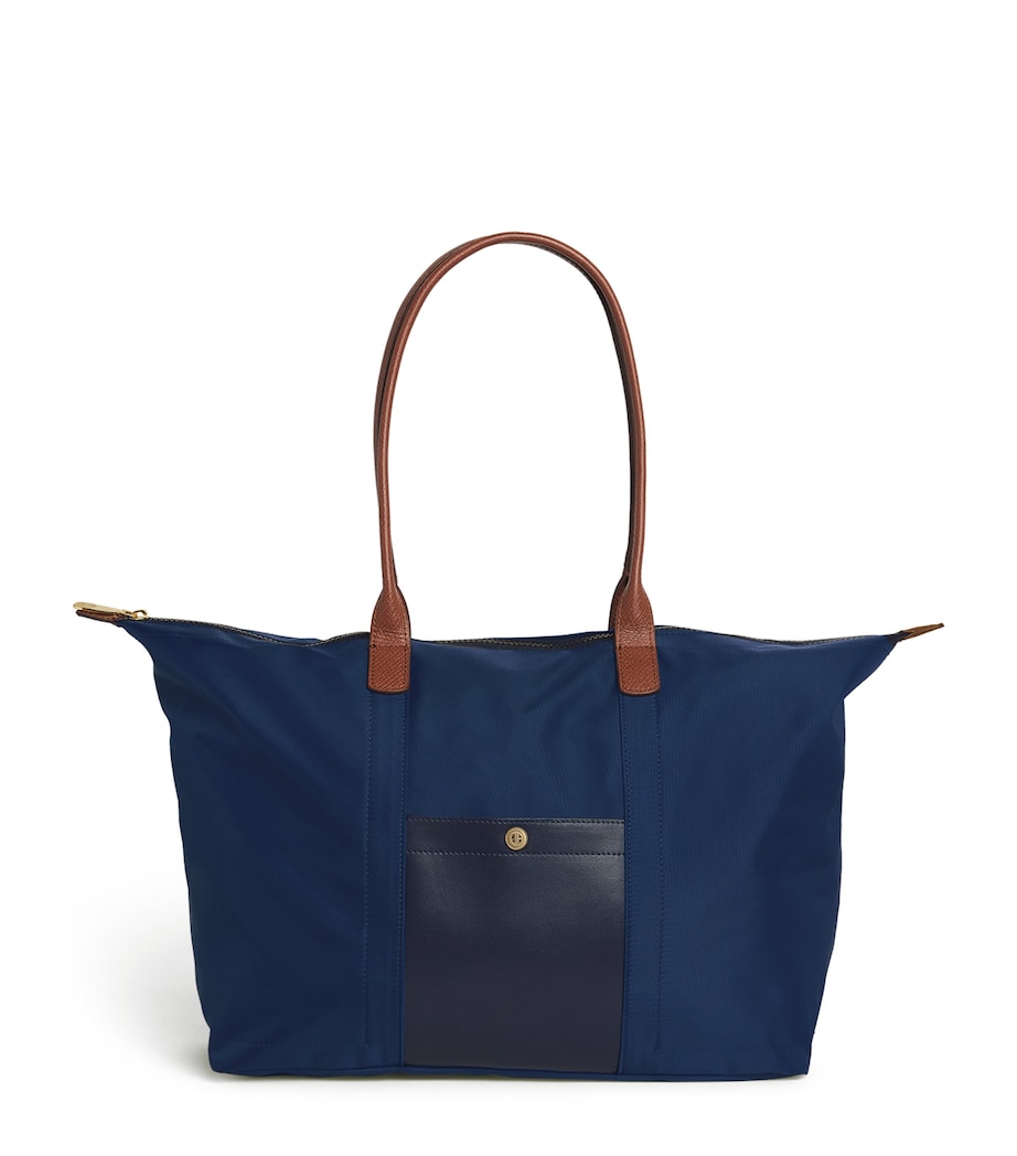 Harrods Medium Nylon Tote Bag Navy Image 1