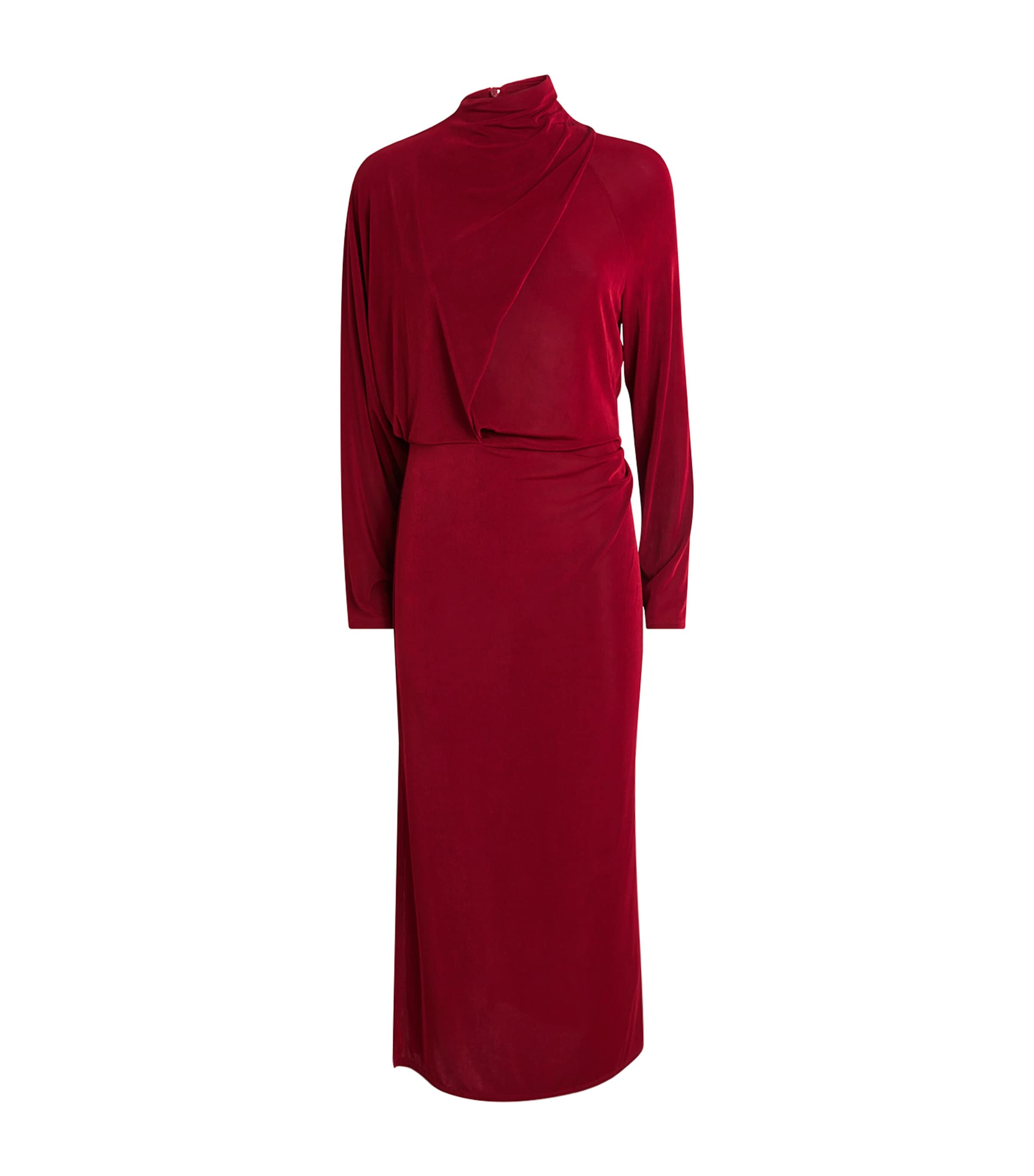 CAMILLA AND MARC Womens Draped Ravine Midi Dress Cherry Image 1