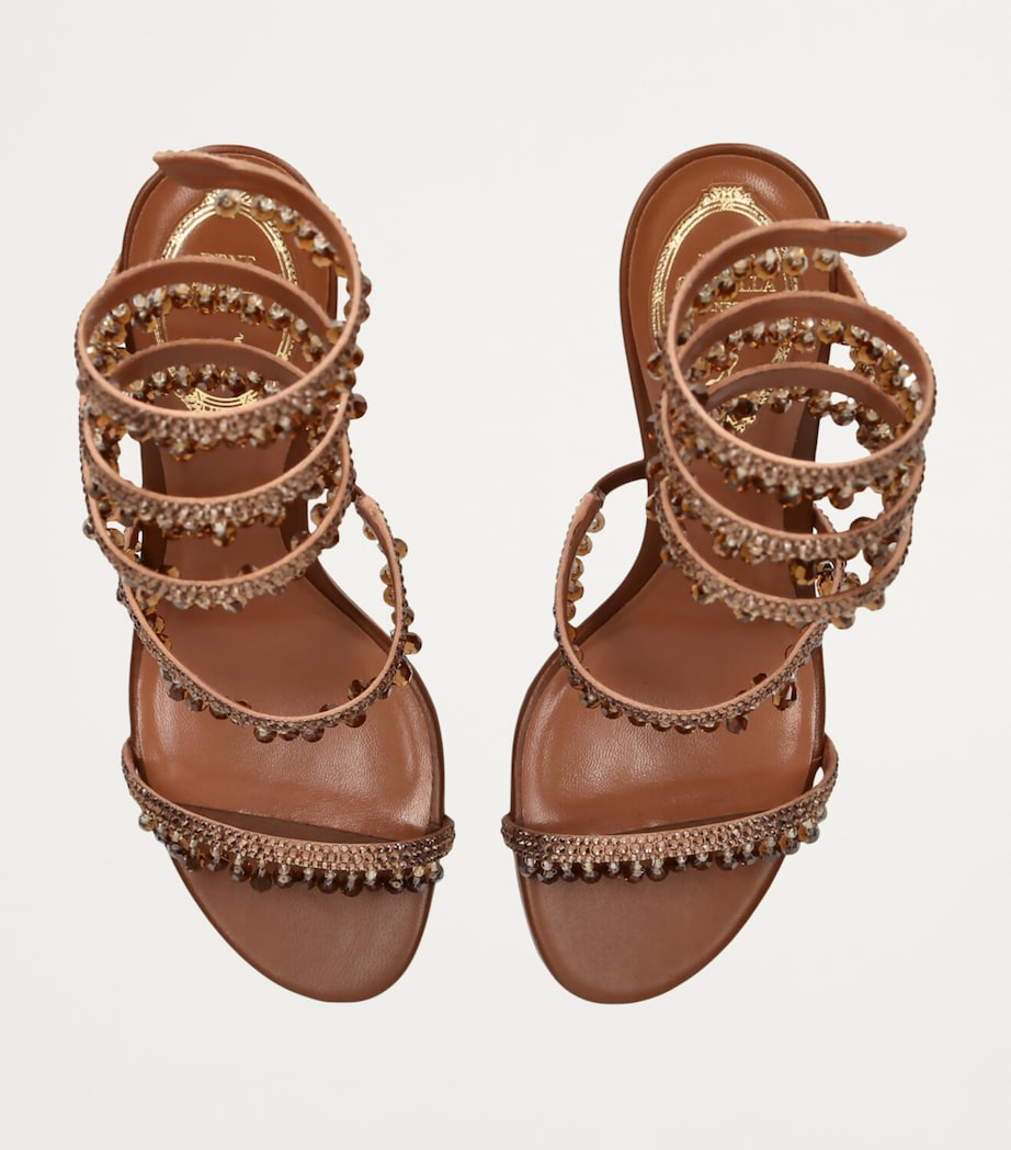 René Caovilla Embellished Chandelier Sandals 80 Mid Brown Image 4