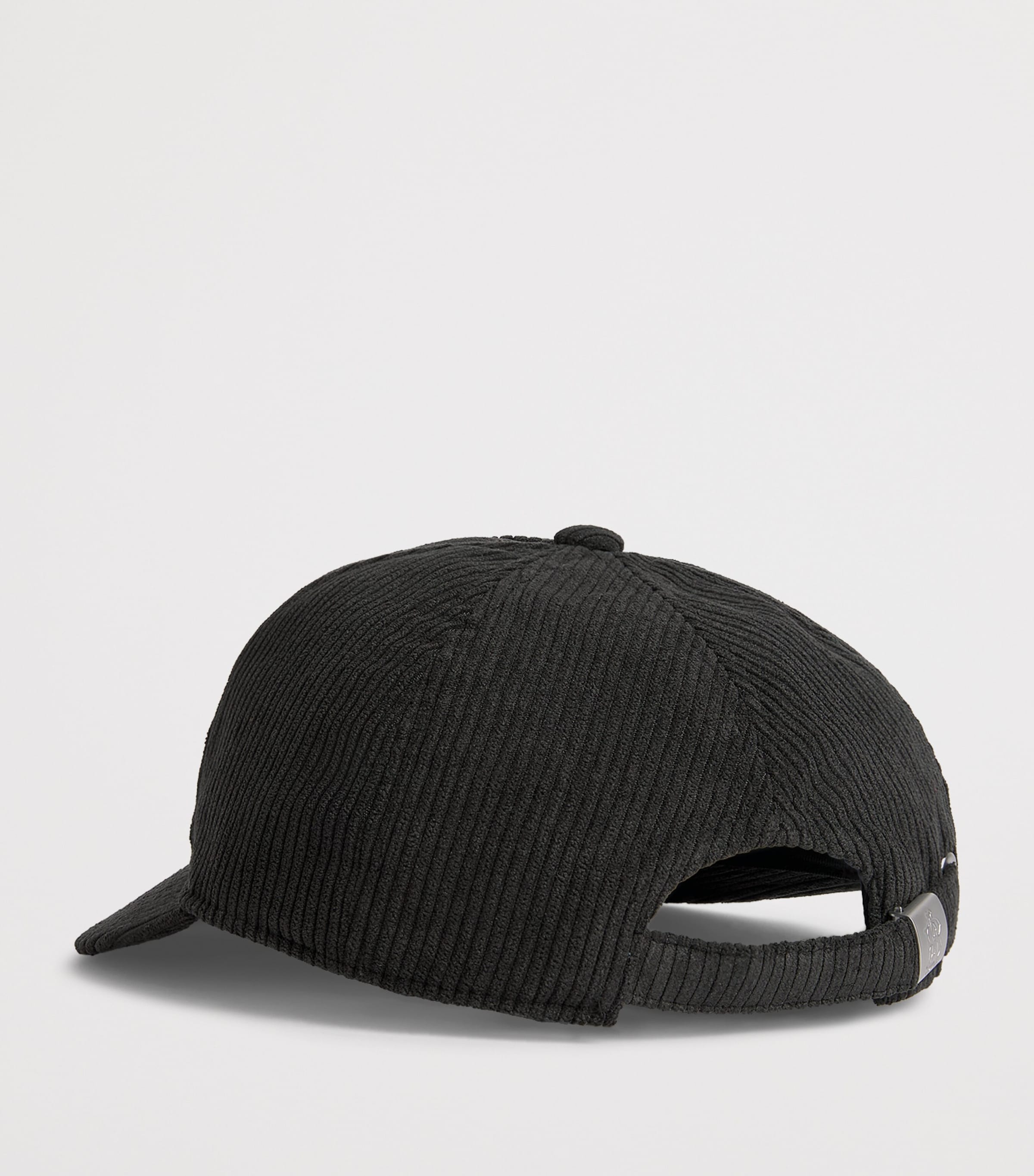 about:blank Corduroy Monogram Cap Black Image 3