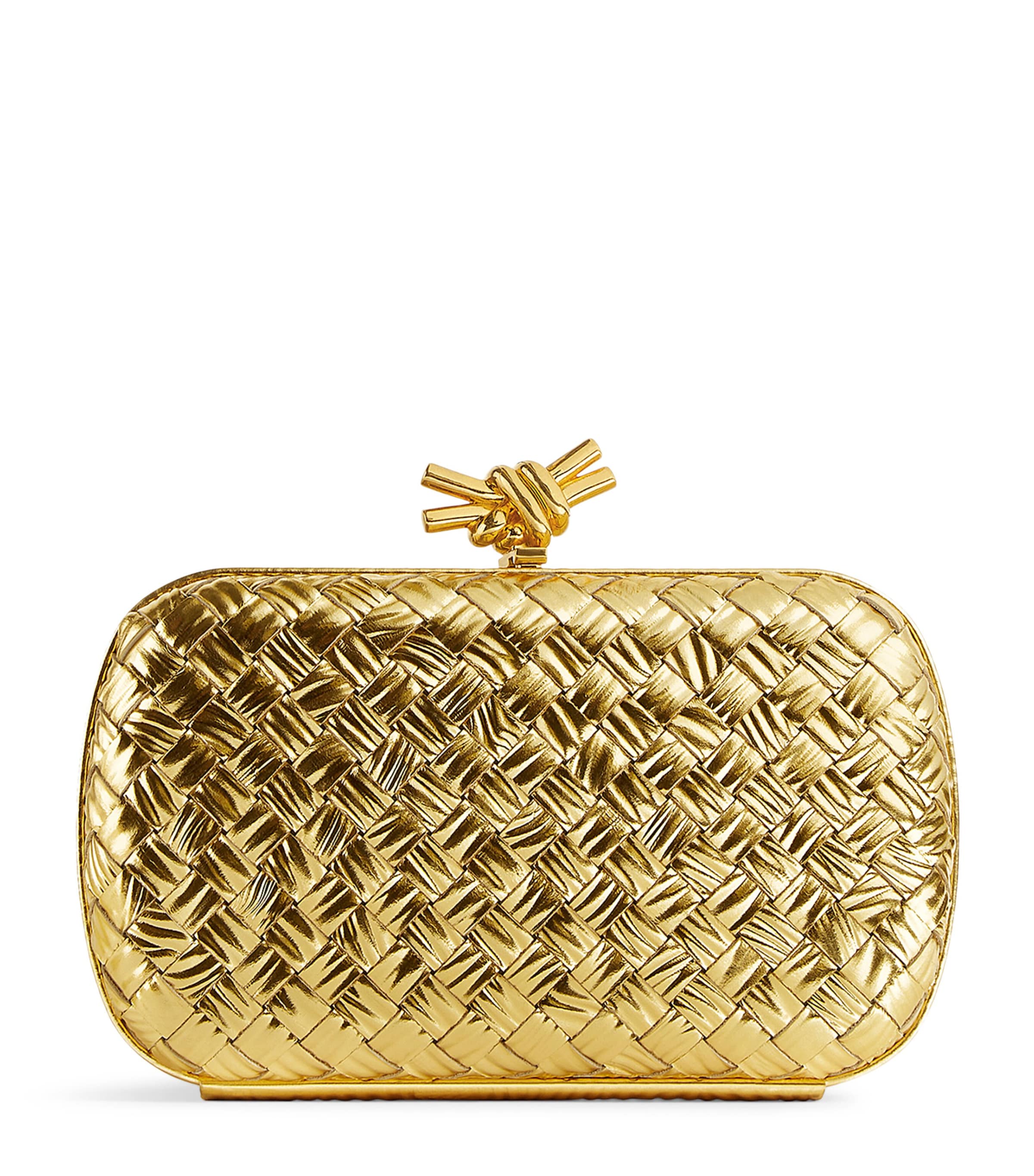 Bottega Veneta Leather Knot Minaudière Clutch Bag