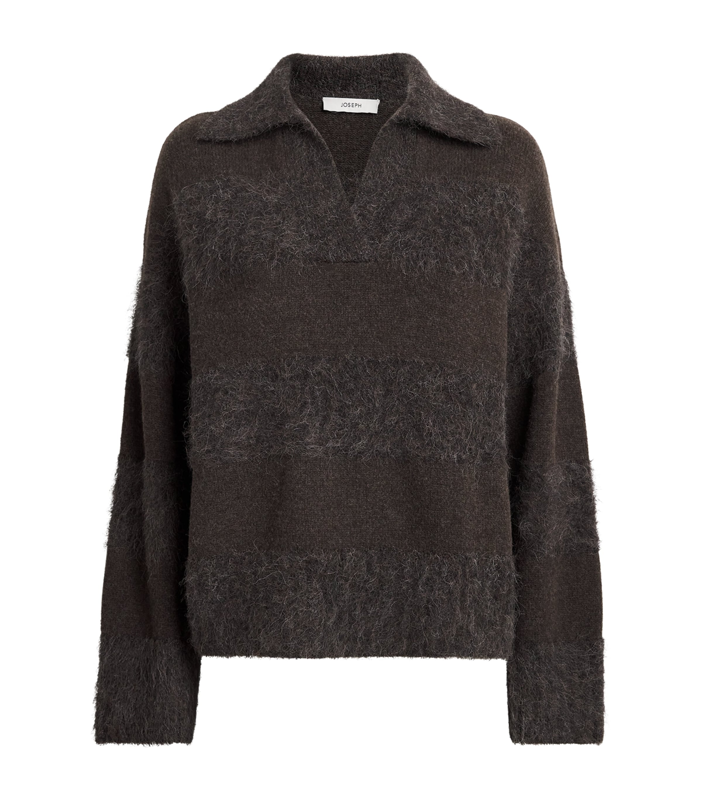 Brushed Stripe Take Sweater COCOA Image 1