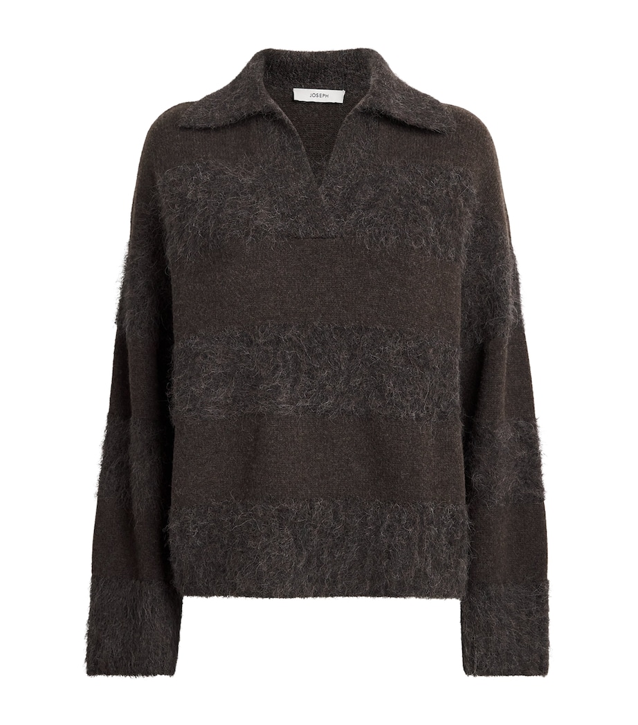 Brushed Stripe Take Sweater COCOA Image 1