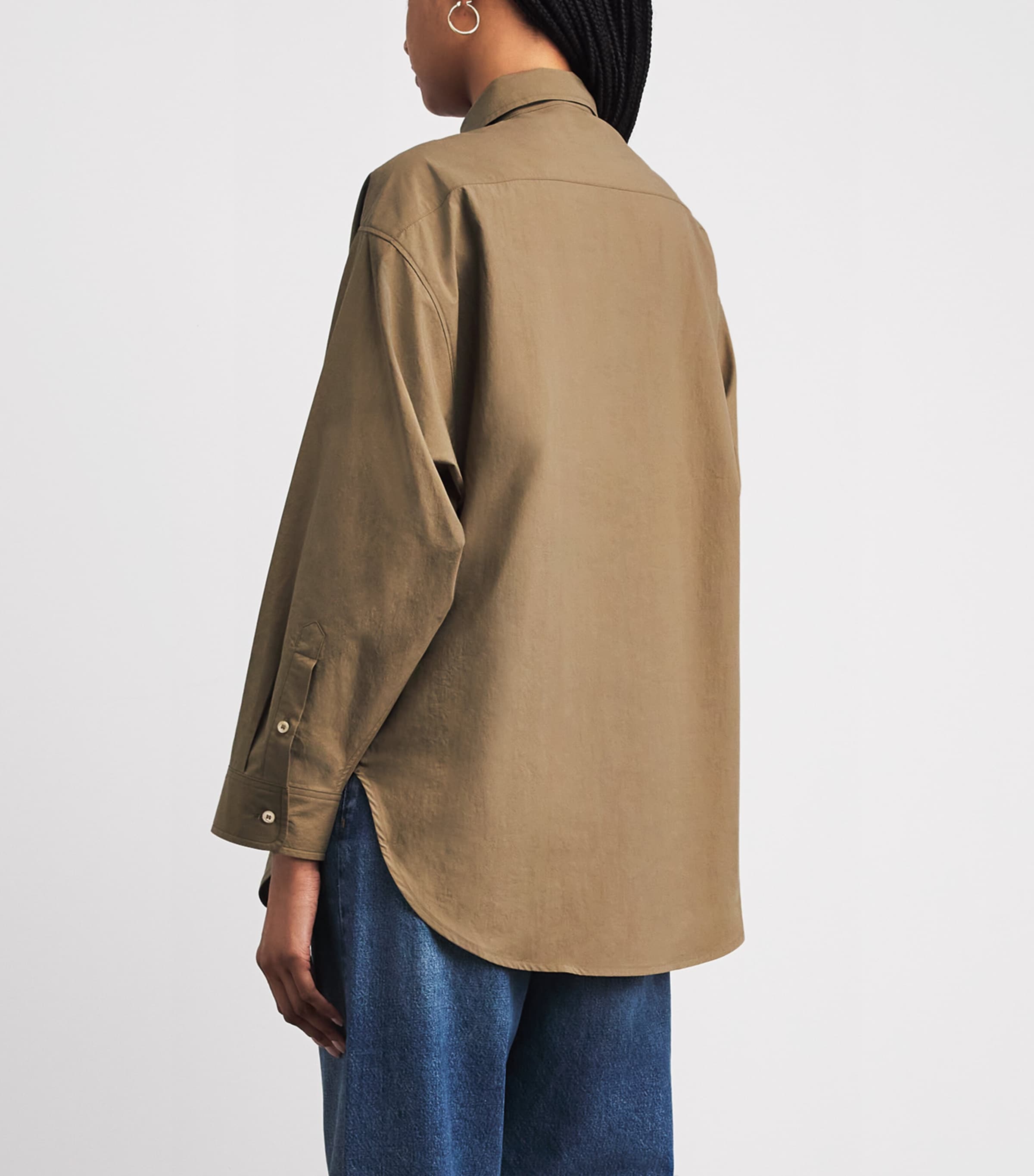 AGOLDE Womens Cotton Sona Shirt Hamoa Md Khaki Image 5