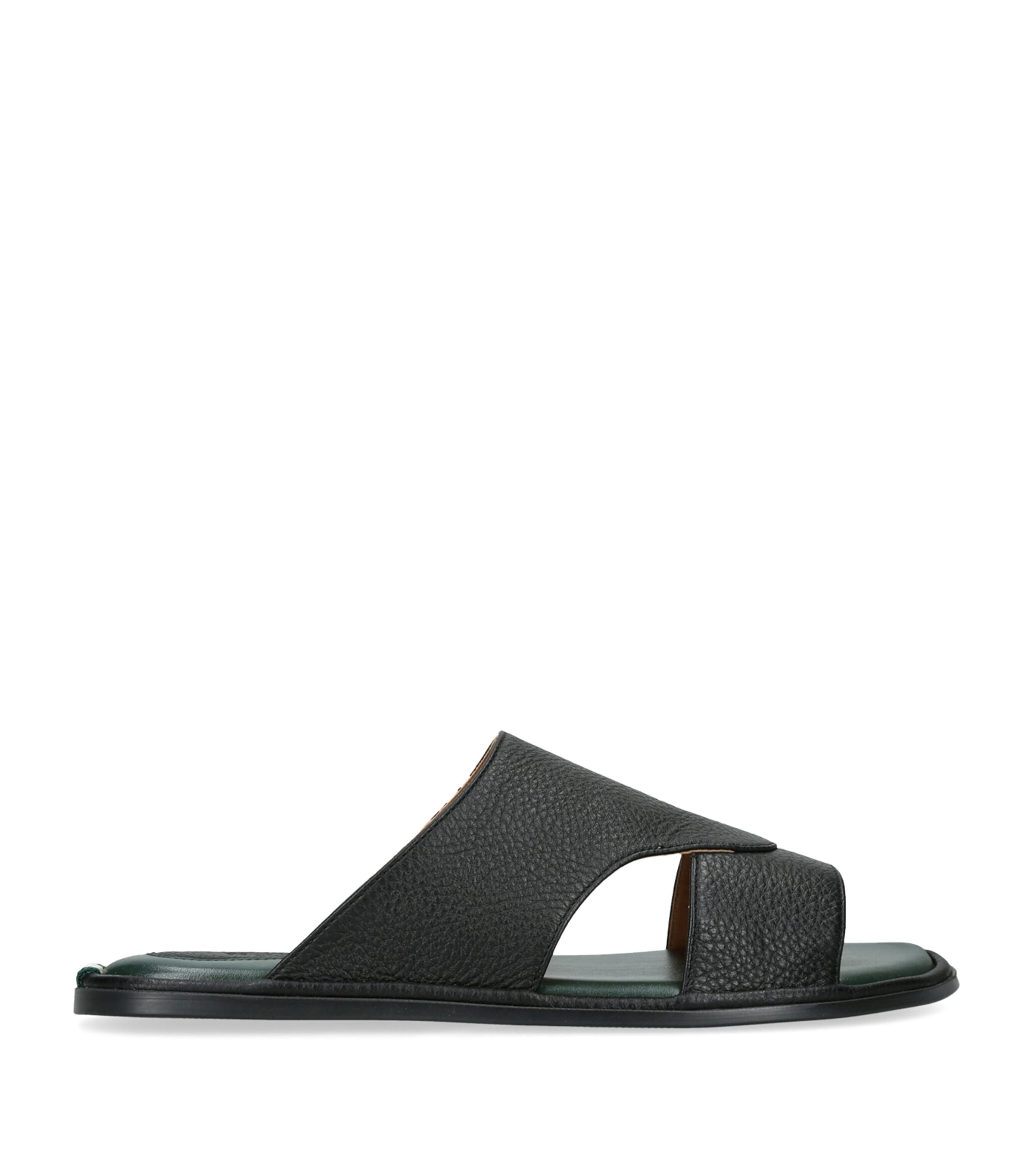 Brotini Leather Two-Strap Sandals Black Image 1