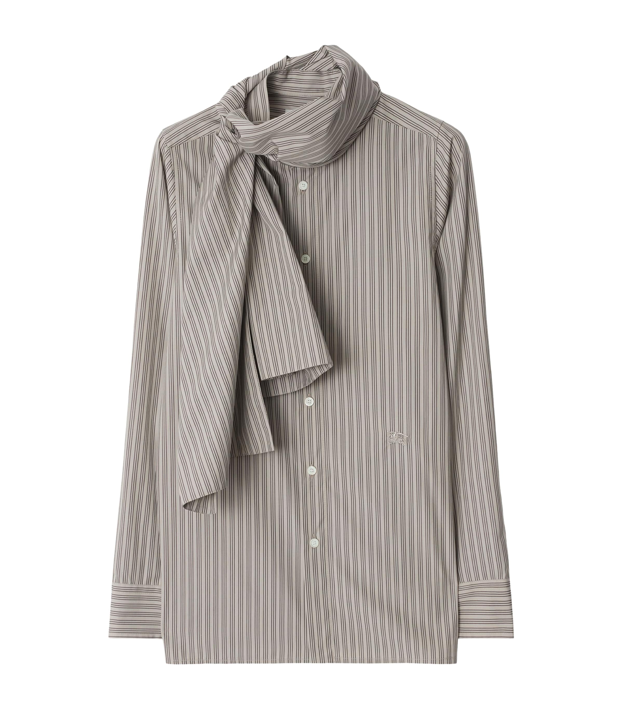 Burberry Cotton Scarf Shirt In Gray