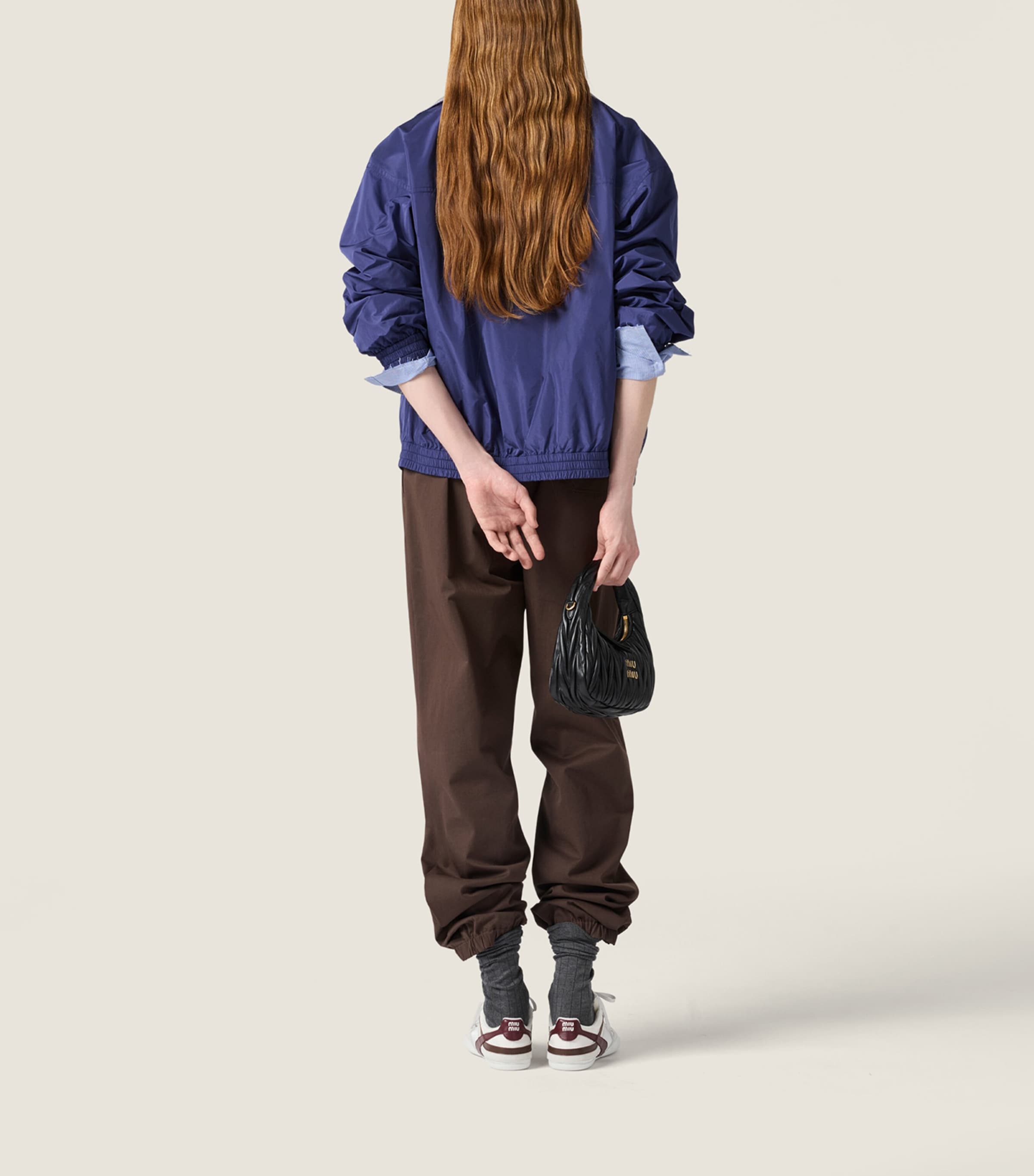 Miu Miu Womens Cotton Logo Track Pants Brown Image 3
