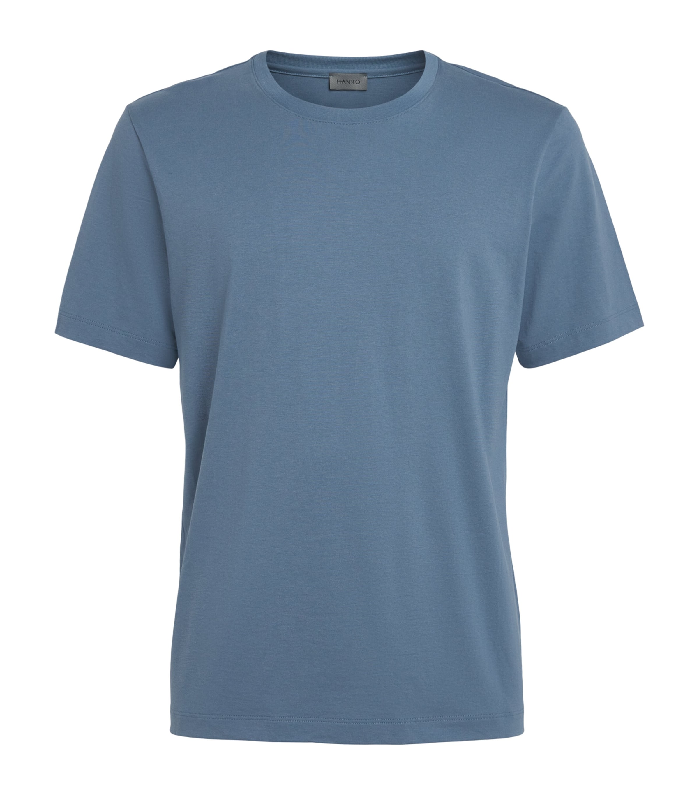 Hanro Mens Cotton Living Crew-Neck T-Shirt Retro Blue Image 1