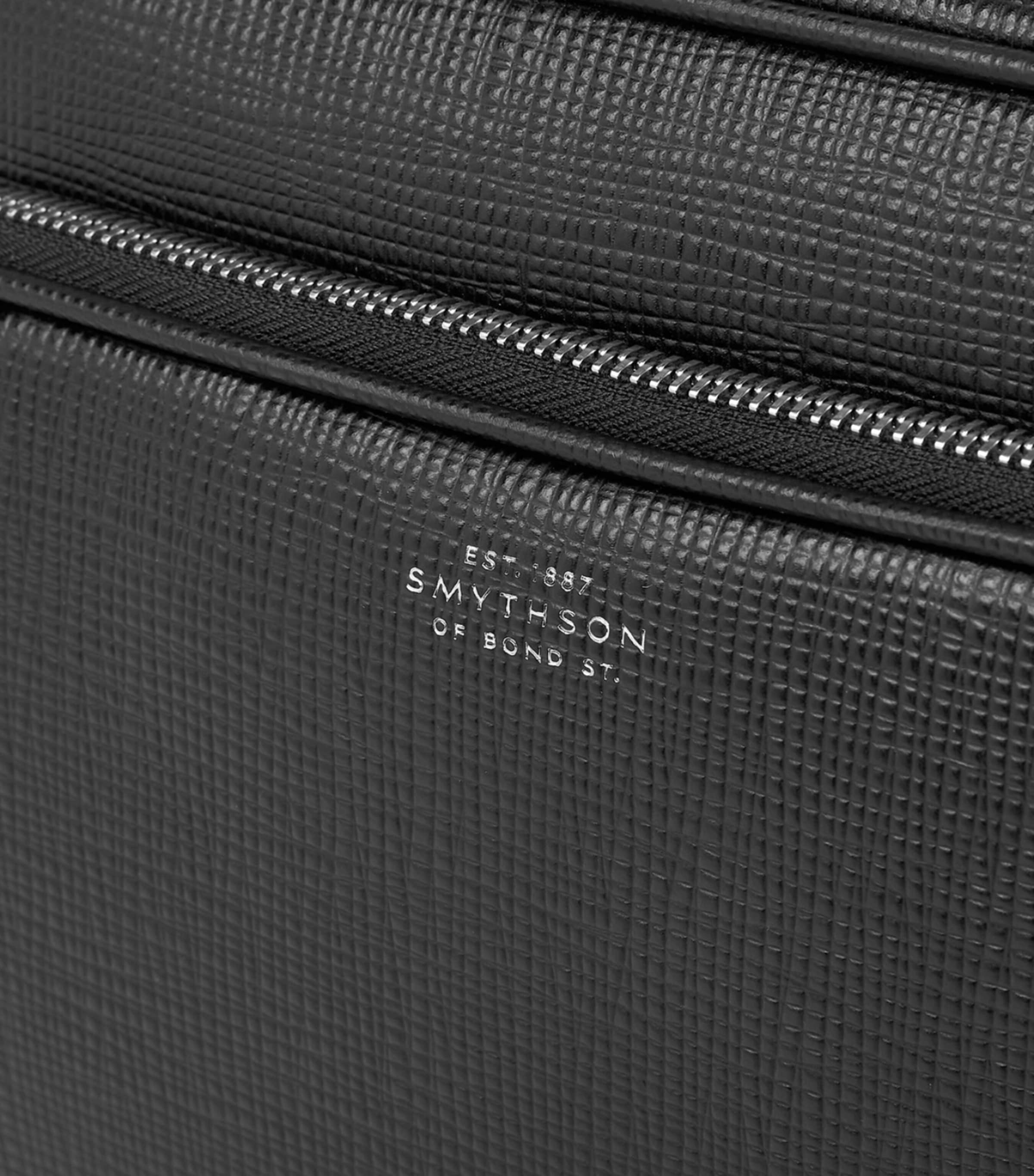 Smythson Leather Panama Cross-Body Bag Black Image 5