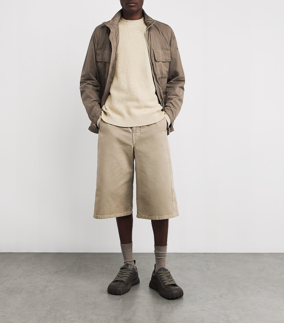 Cotton-Blend Crew-Neck Sweater 8890-WHITE PEPPER Image 2