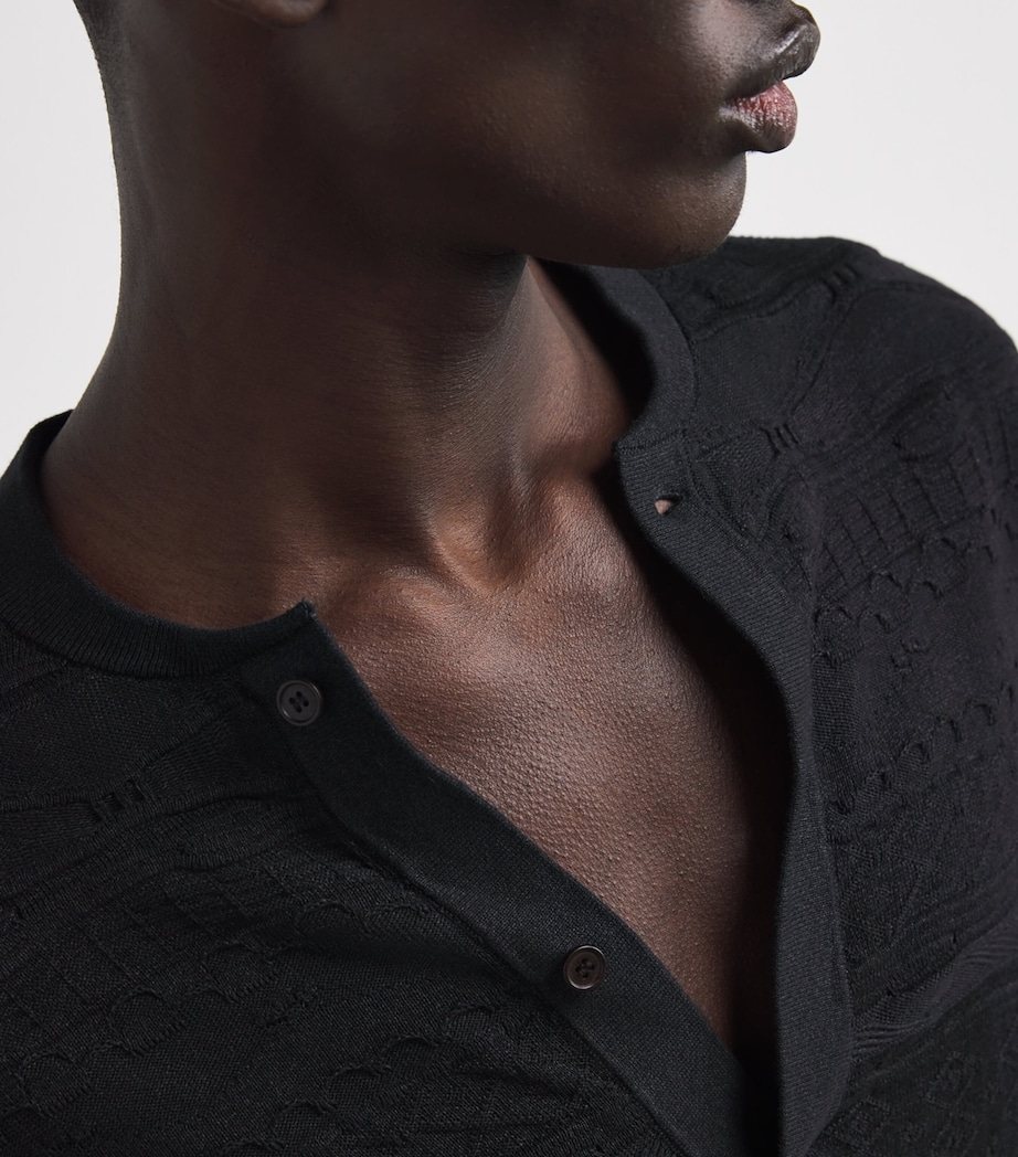 Knitted Long-Sleeve Henley Top UC001 Image 3