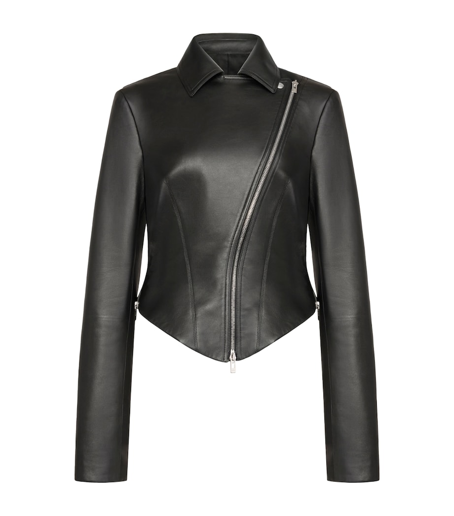 Alaïa Womens Lambskin Biker Jacket Black Image 1