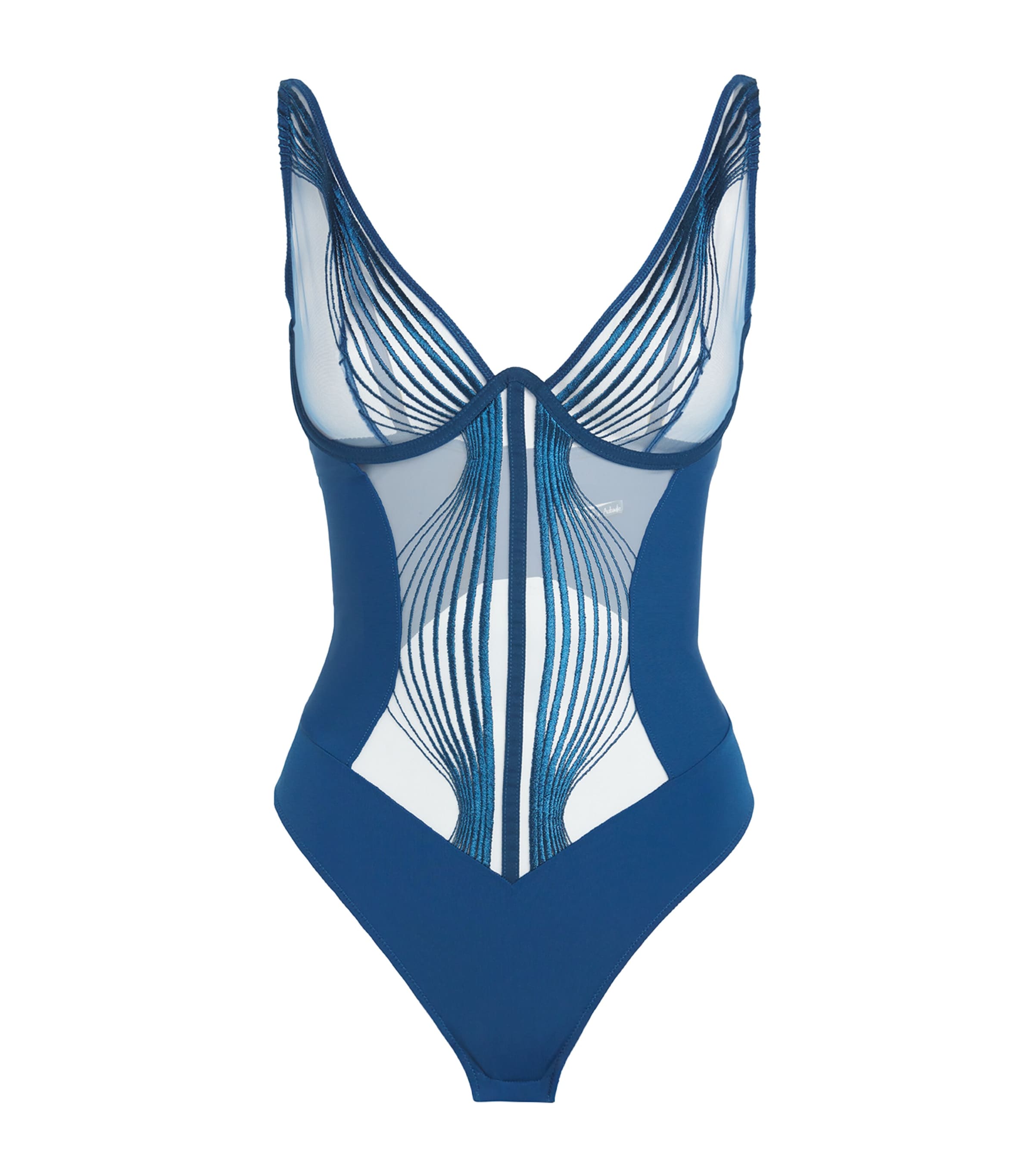 Aubade X Cindy Bruna Sumptuous Waves Bodysuit In Blue