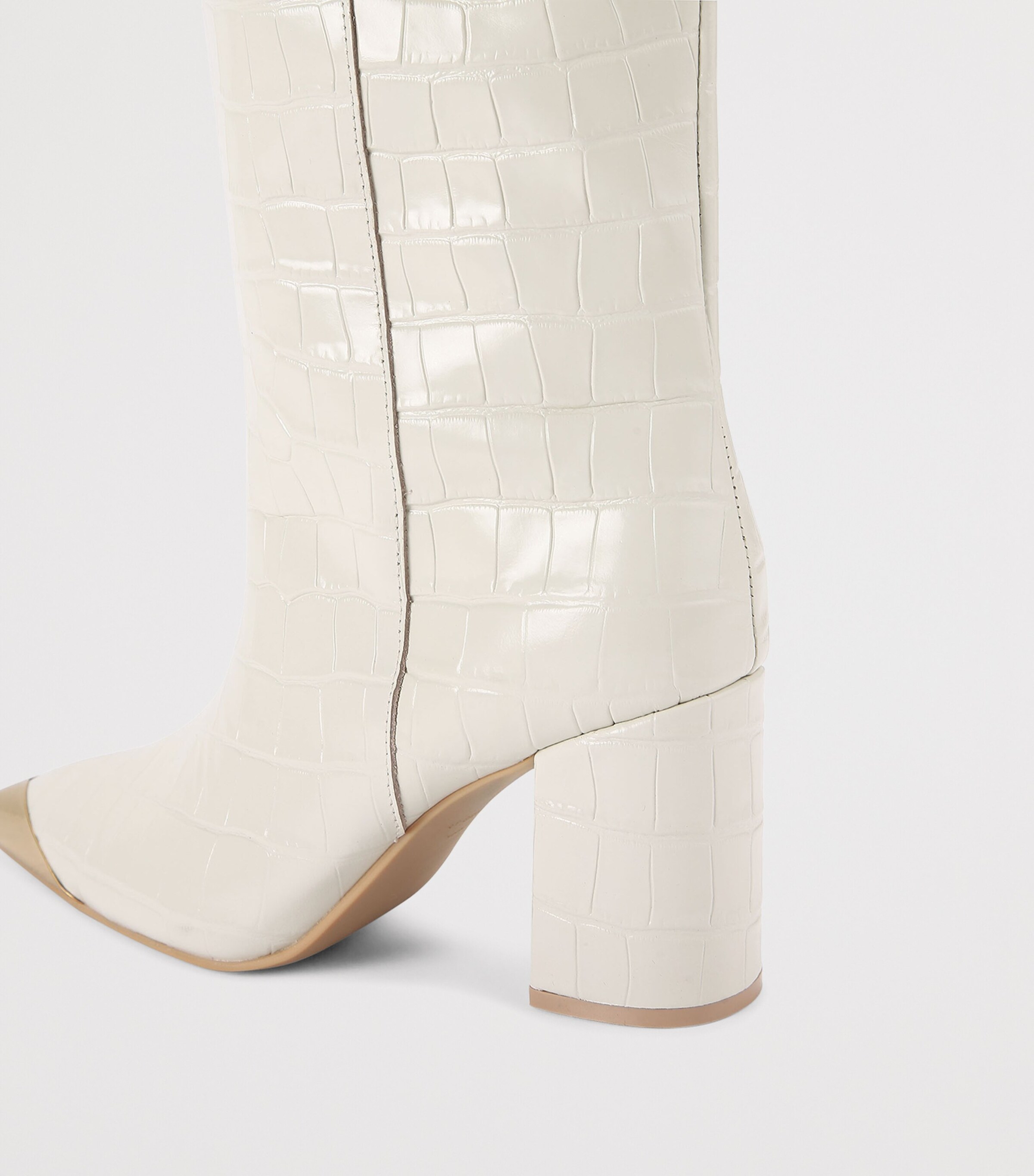 Leather Regent Knee-High Boots BONE Image 3