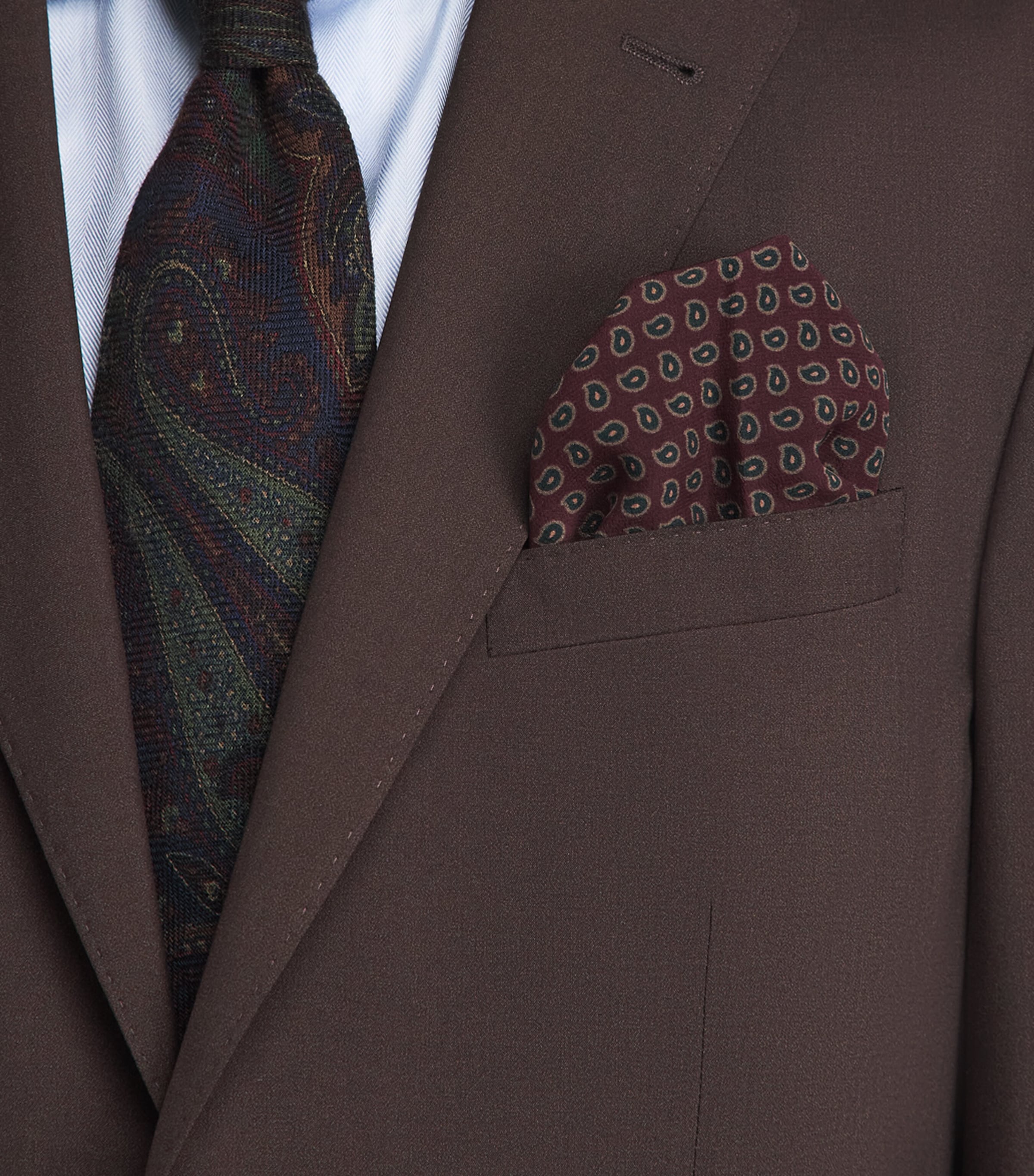 Ralph Lauren Purple Label Silk Pocket Square Bordeaux Image 2