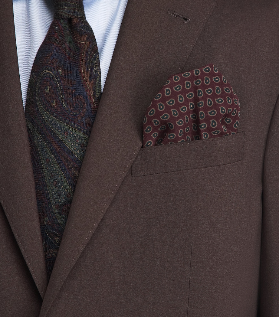 Ralph Lauren Purple Label Silk Pocket Square Bordeaux Image 2