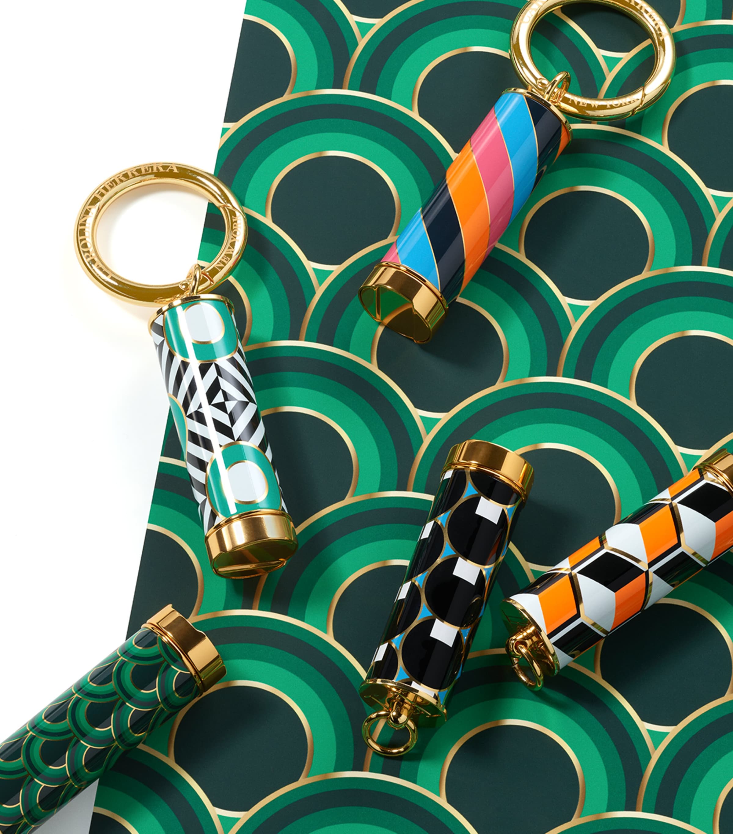 Herrera  Art Deco Print Lipstick Cap BLUE DOTS Image 3