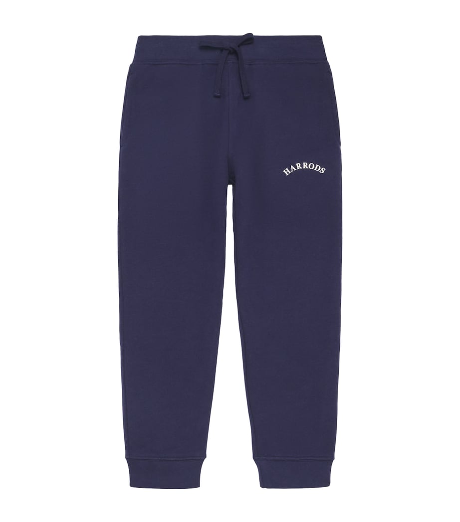 Harrods Cotton Jersey Logo Sweatpants Navy Image 1