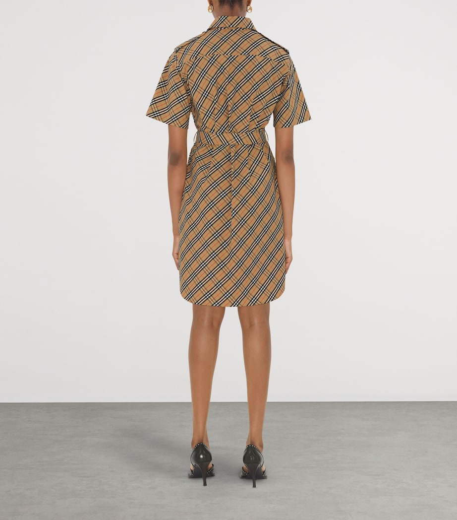 Cotton Check Mini Dress SAND IP CHECK Image 4