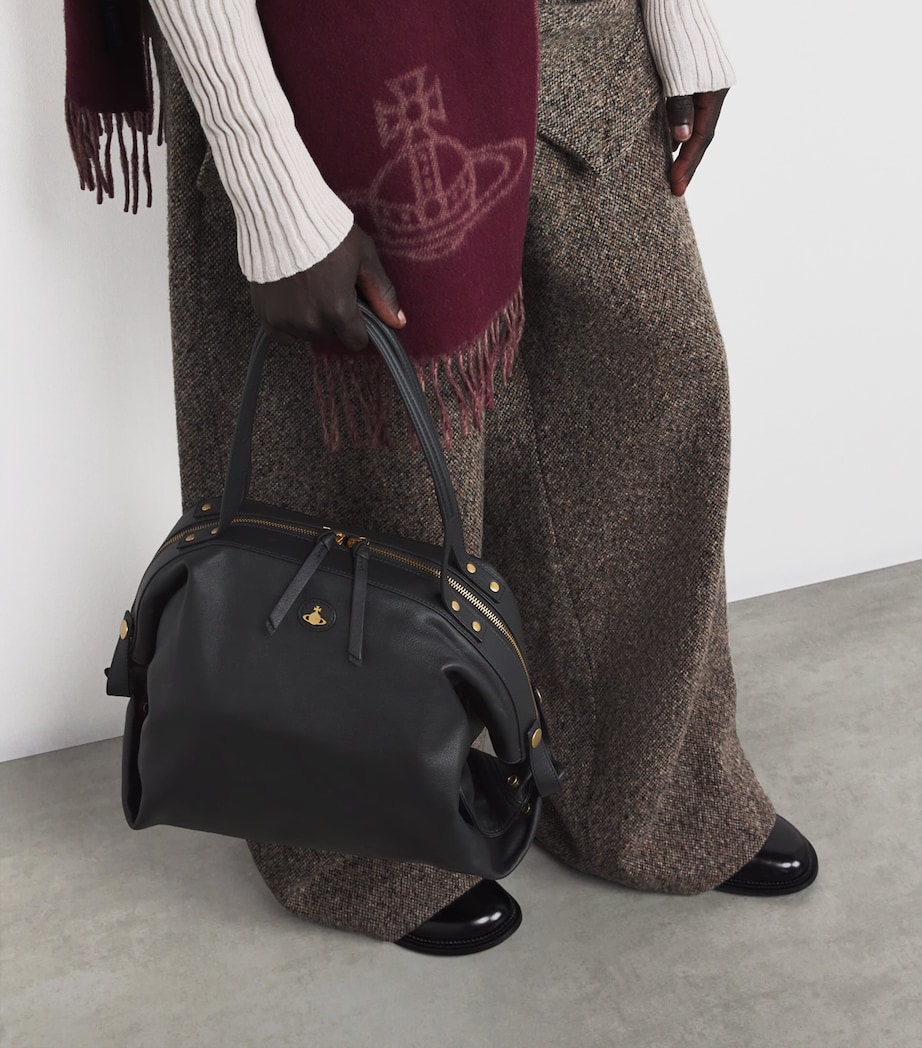 Large Leather Mara Holdall N401 BLACK Image 5