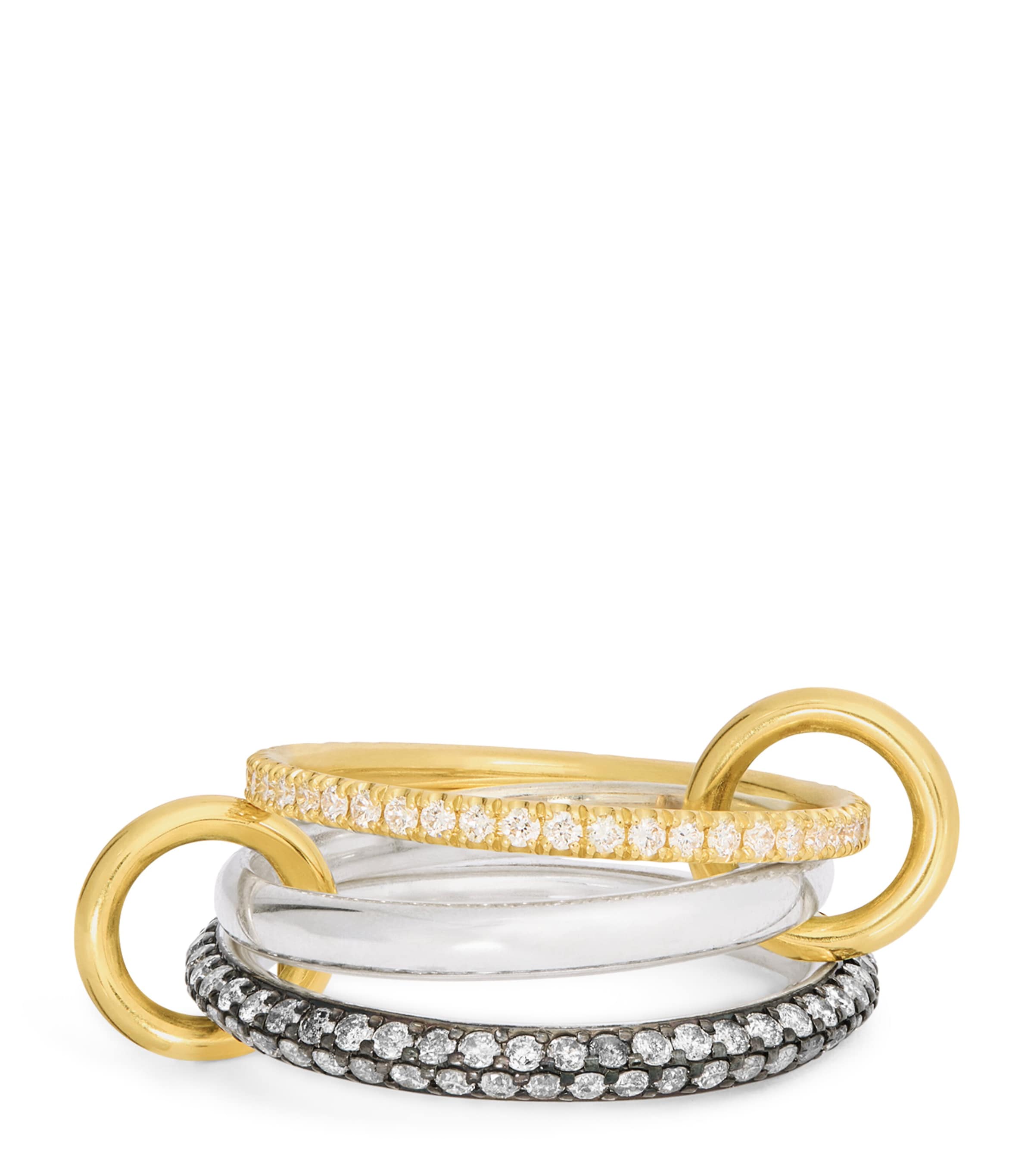 Mixed Gold and Diamond Scorpio Ring STERLING SILVER Image 1