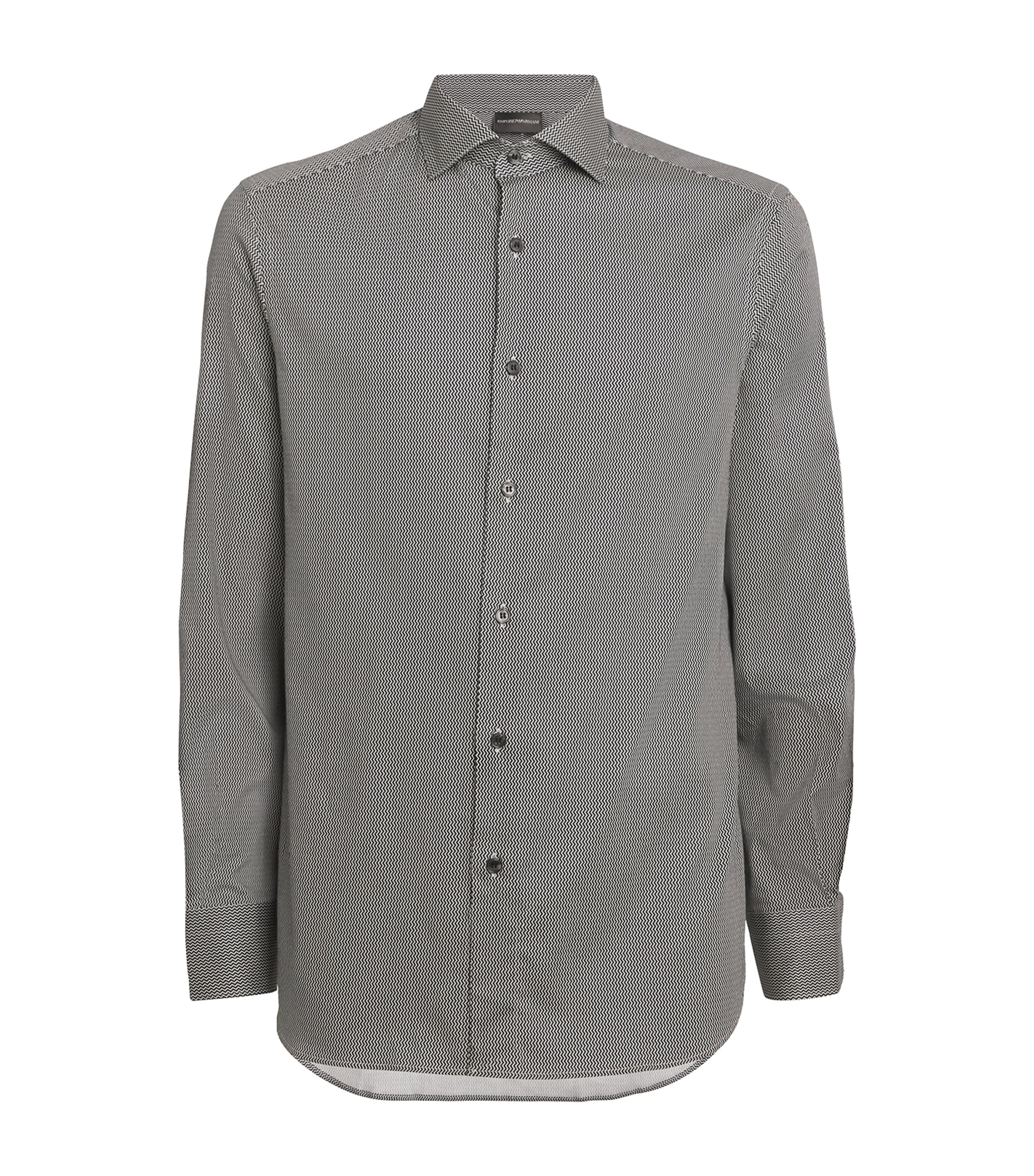 Emporio Armani Stretch-Cotton Jacquard Shirt | Harrods US