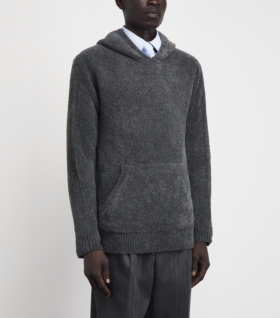 Gabriela Hearst Mens Cashmere-Silk Datum Hoodie Charcoal Image 4