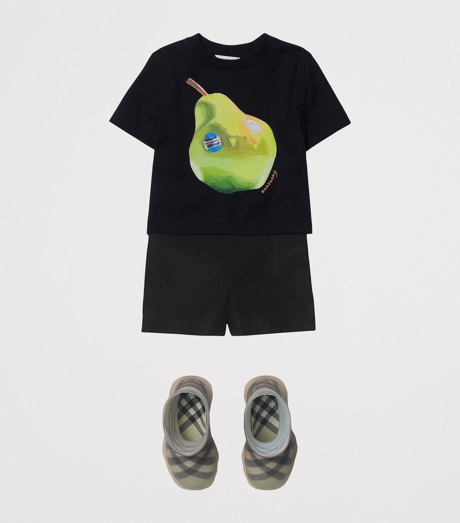 Burberry Kids Cotton Poplin Shorts (6-24 Months) Black Image 3