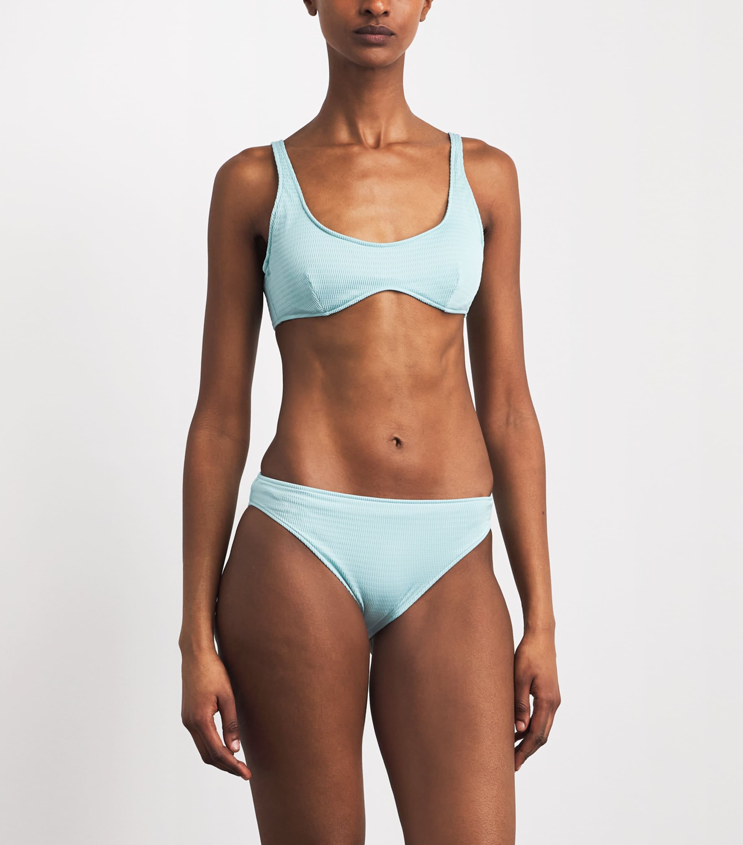 Wolford Womens Textured Underwired Bikini Top Aqua Image 2