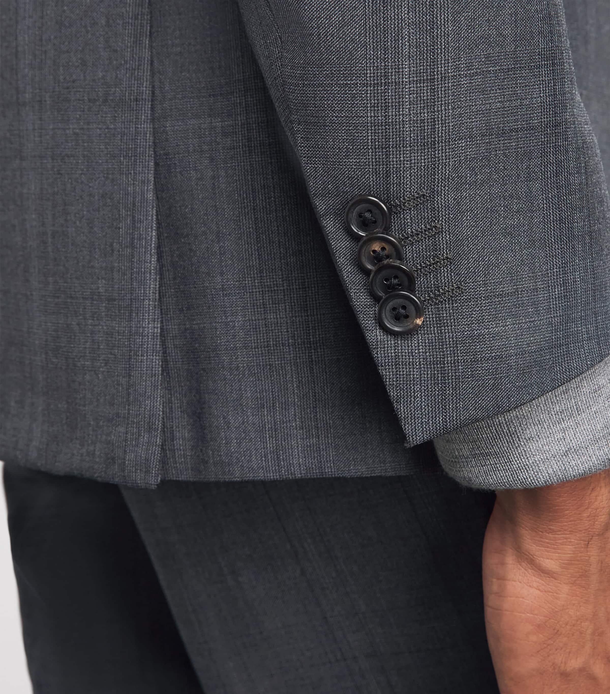 Corneliani Mens Wool 2-Piece Suit Gry Melange Drk Image 5