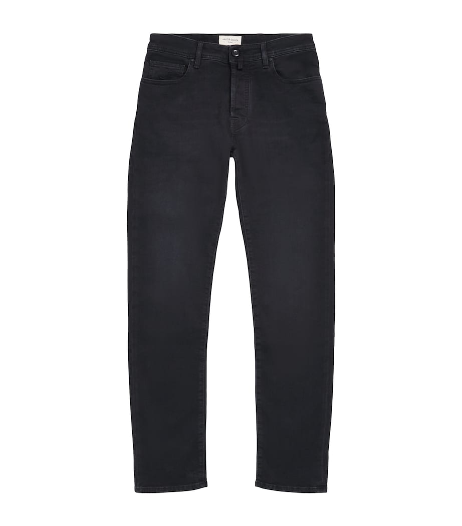 Jacob Cohën Mens Cotton-Modal Bard Slim Jeans Dark Black Image 1