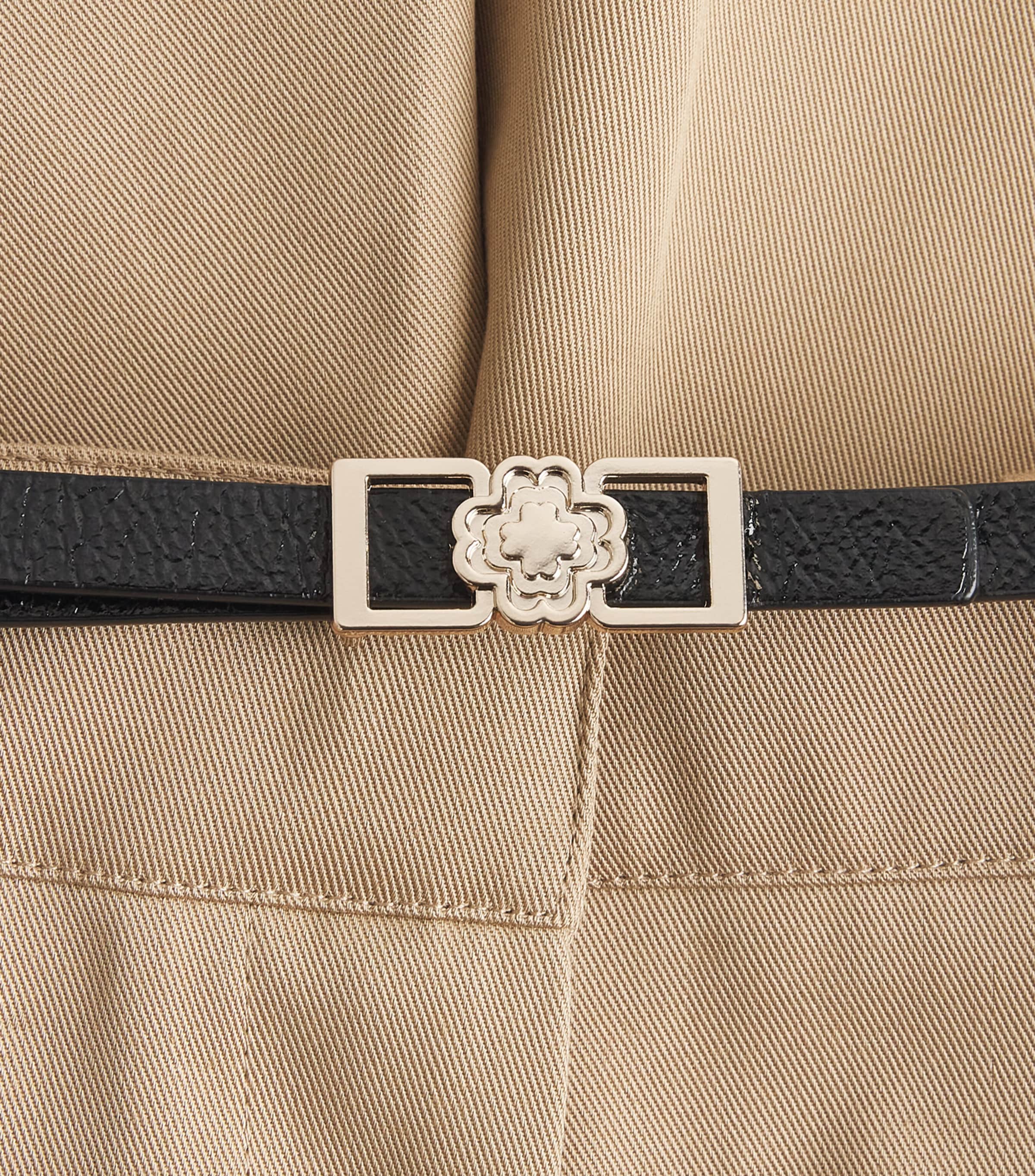 Maje Womens Cotton Pleated Shorts Mastic Beige Image 6