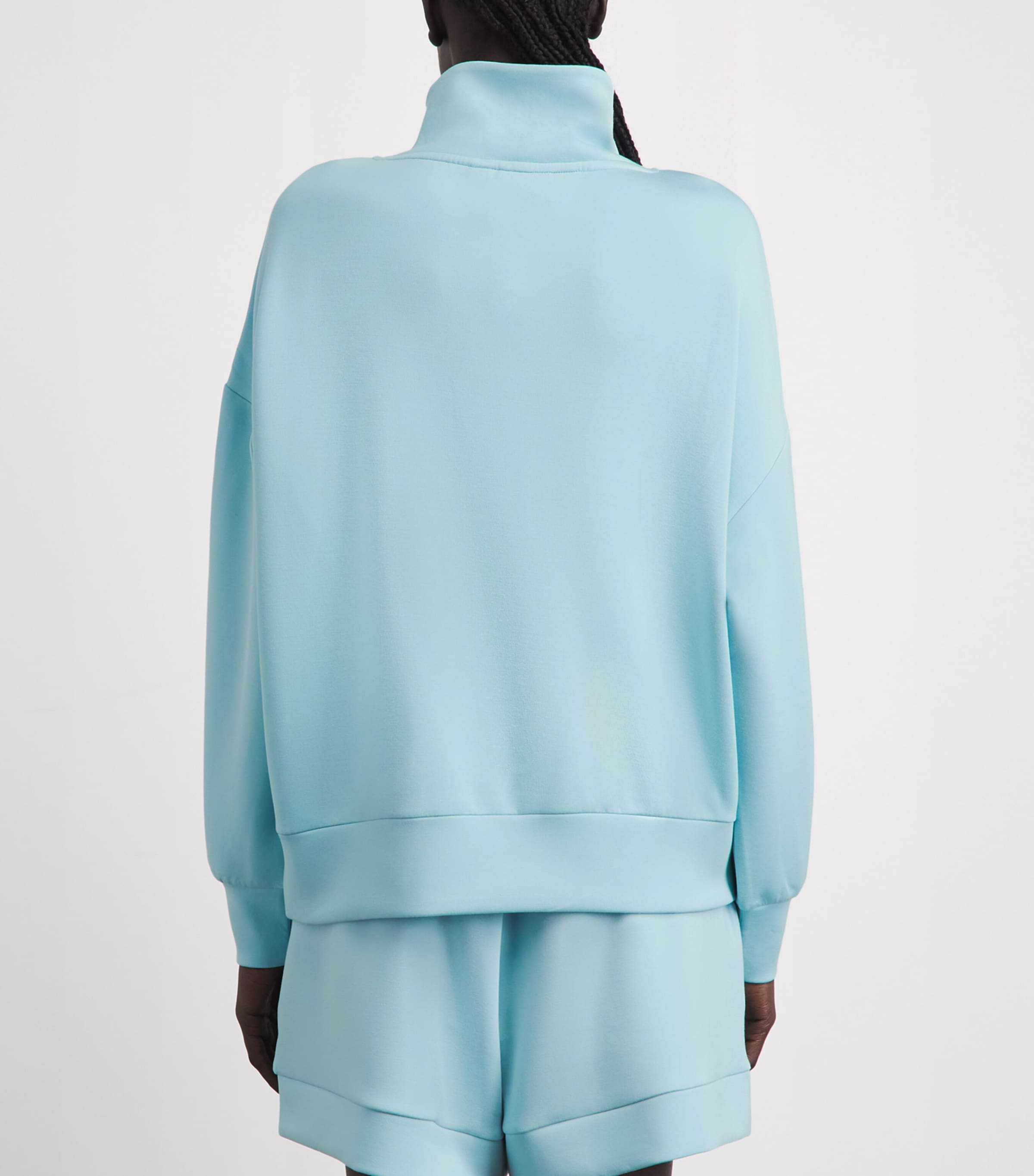 Varley Womens DoubleSoft Hawley Half-Zip Sweatshirt Porcelain Blue Image 5