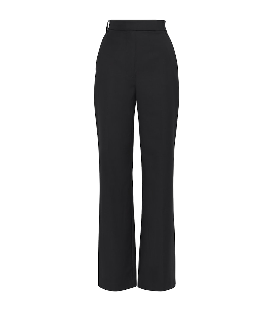 Wool-Blend Edie Flare Trousers BLACK DBLK Image 1