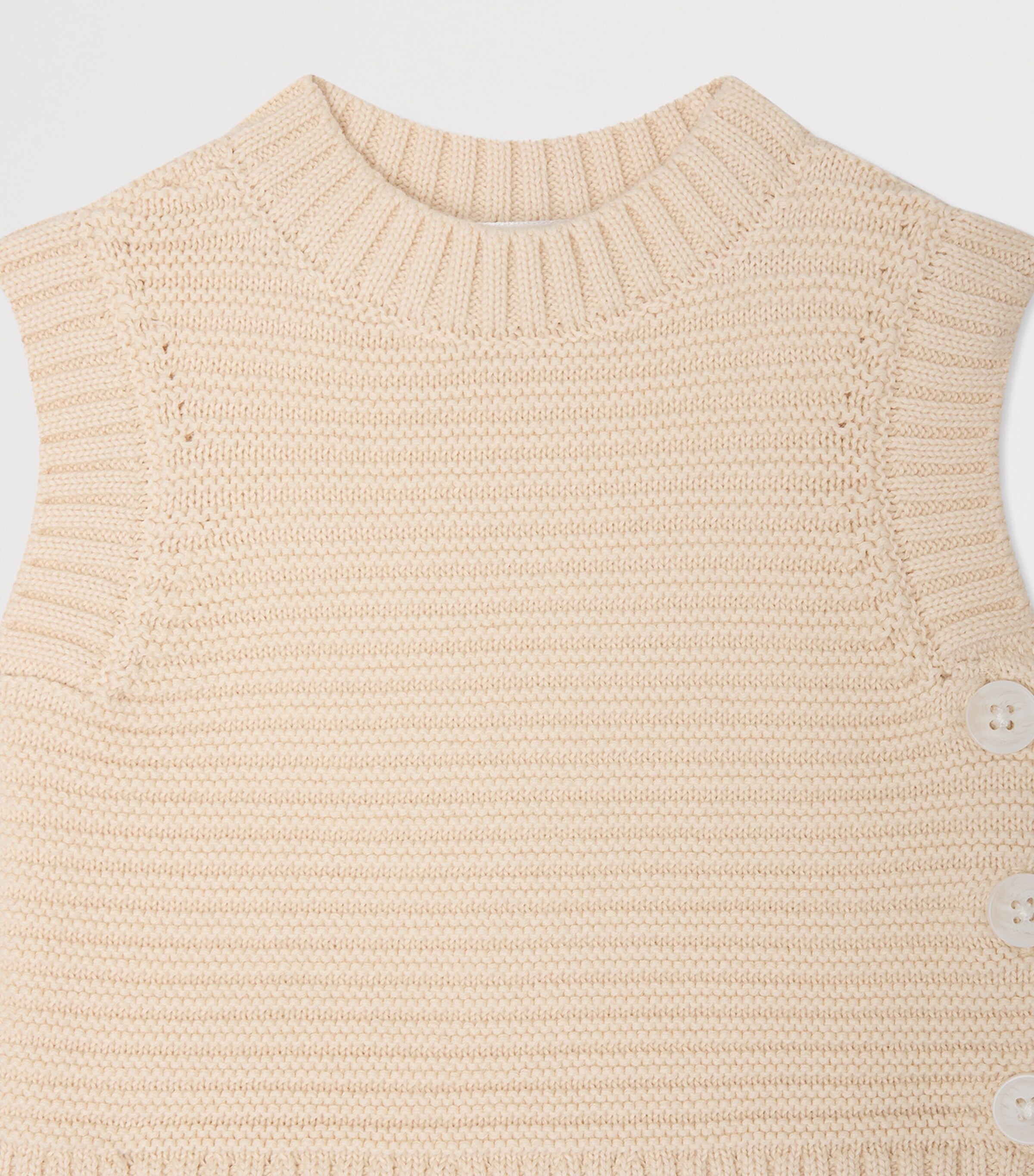 Bonpoint Cotton Sweater Vest and Bloomers Set (1-18 Months) Blanc Lait Image 3