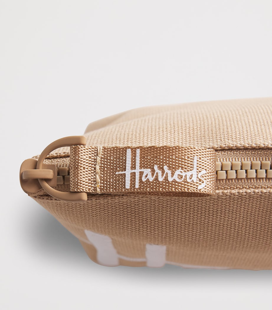 Harrods Medium Cotton Logo Cosmetic Bag Neutral Image 3