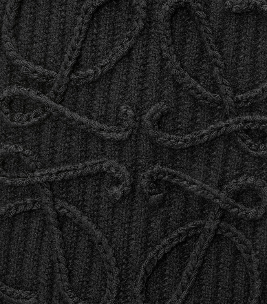 Wool Anagram Scarf BLACK Image 3