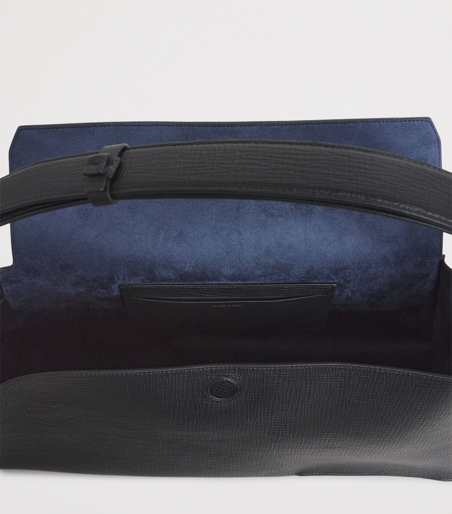 Shiboru Leather Shoulder Bag BLACK Image 4