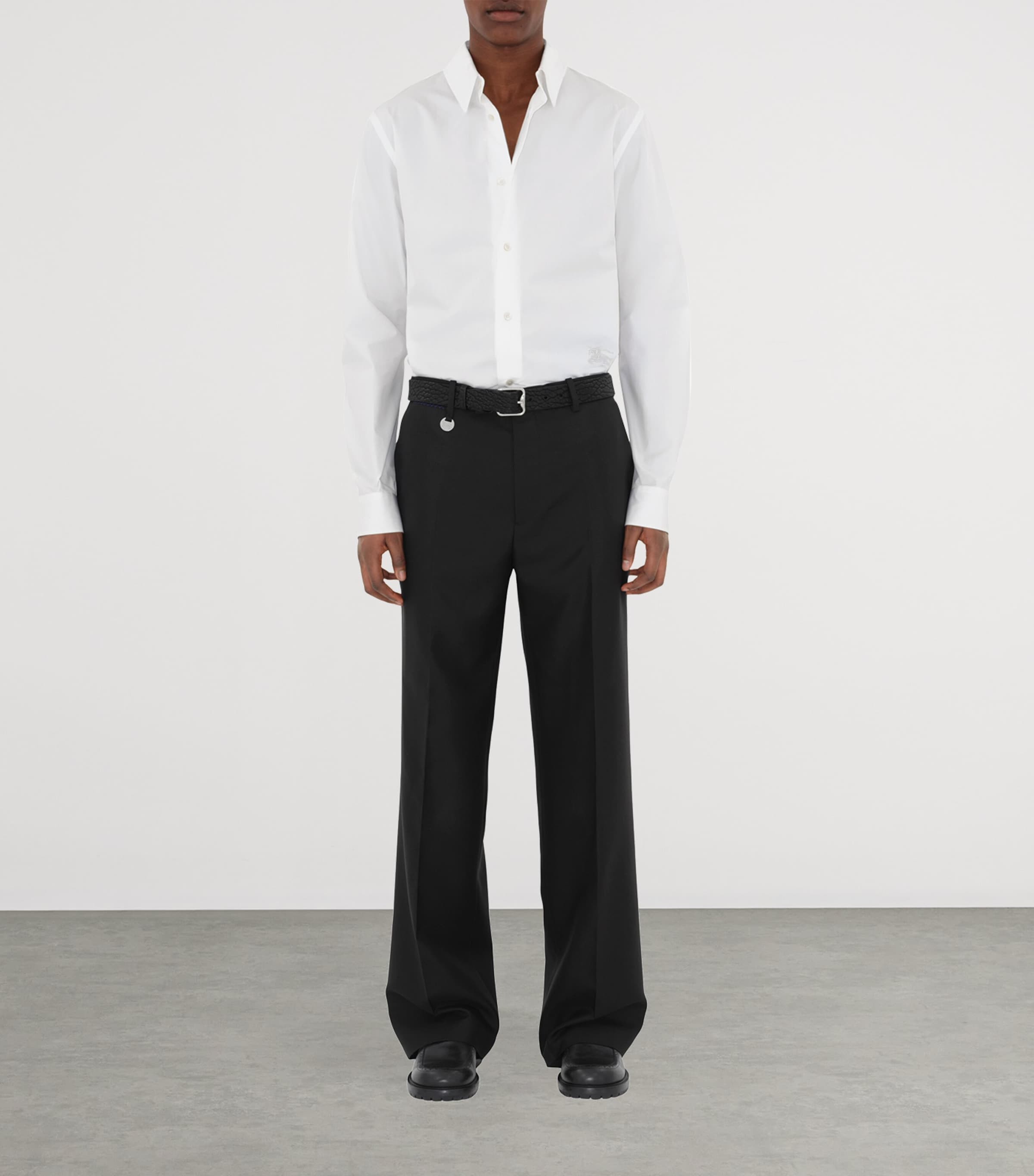 Cotton EKD-Embroidered Slim Shirt WHITE Image 2