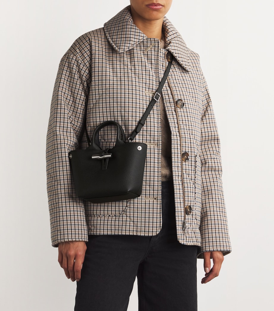 Extra Small Leather Le Roseau Top-Handle Bag 001 BLACK Image 2