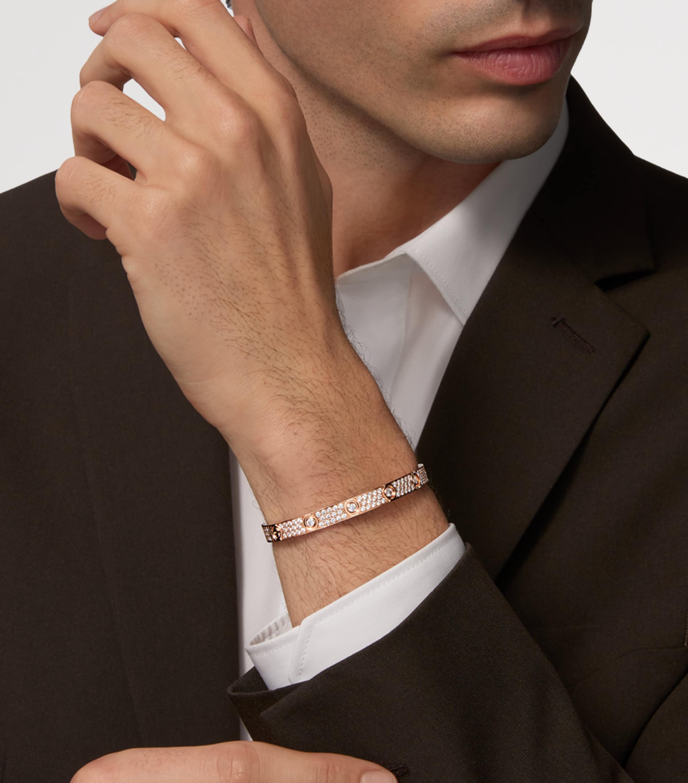 LOVE Rose Gold and Diamond Bracelet ROSE GOLD Image 4