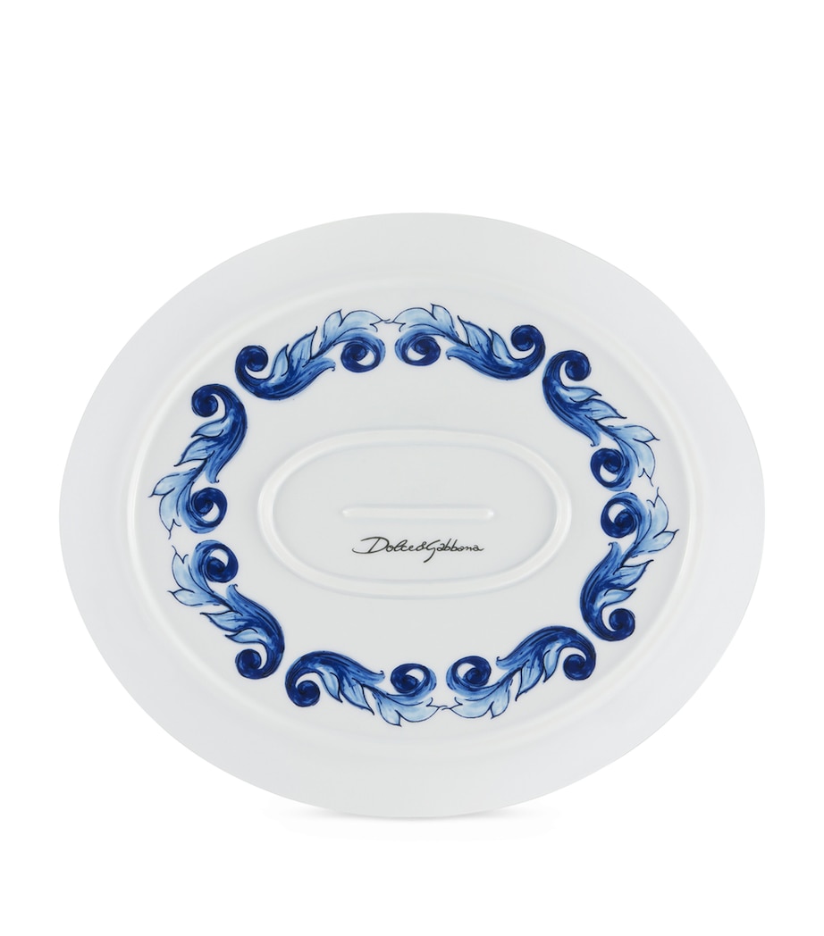 Porcelain Blu Mediterraneo Serving Plate (45.5cm) UB005 FIORE BLU MEDI Image 3