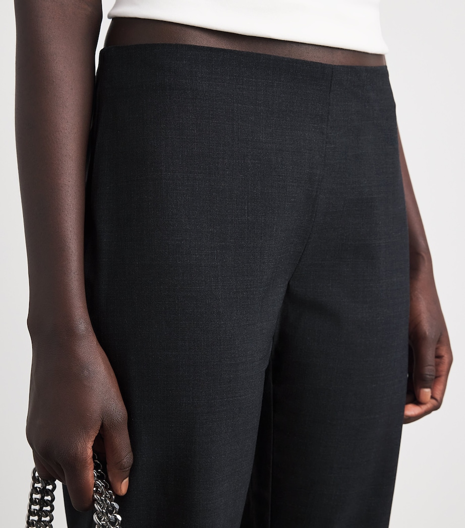 St. Agni Womens Wool-Blend Sarong-Detail Trousers Dark Graphite Image 6