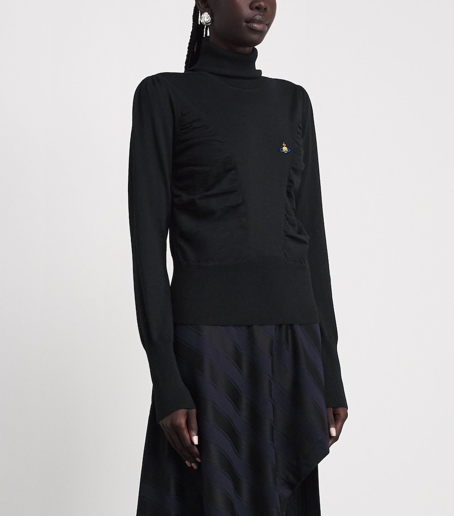 Vivienne Westwood Womens Wool Rollneck Pamela Sweater Black Image 4