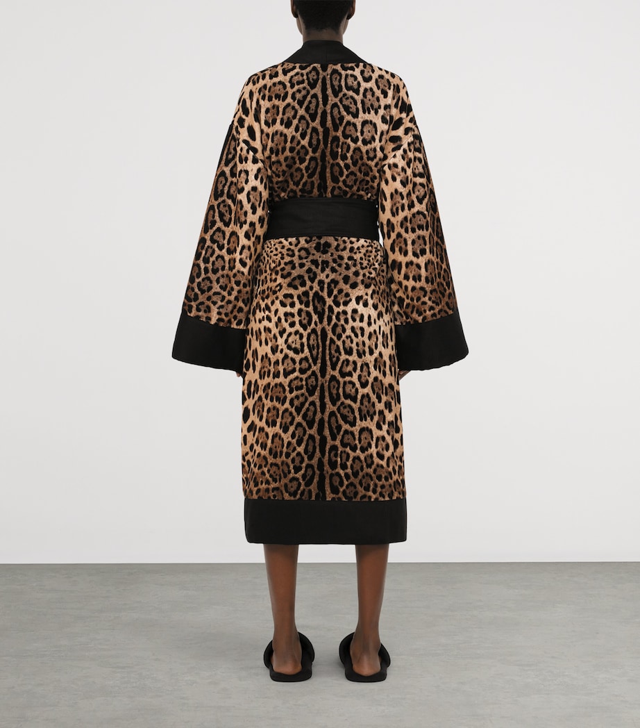 Terry Cotton Leopard Print Robe UL001 LEOPARDO Image 4