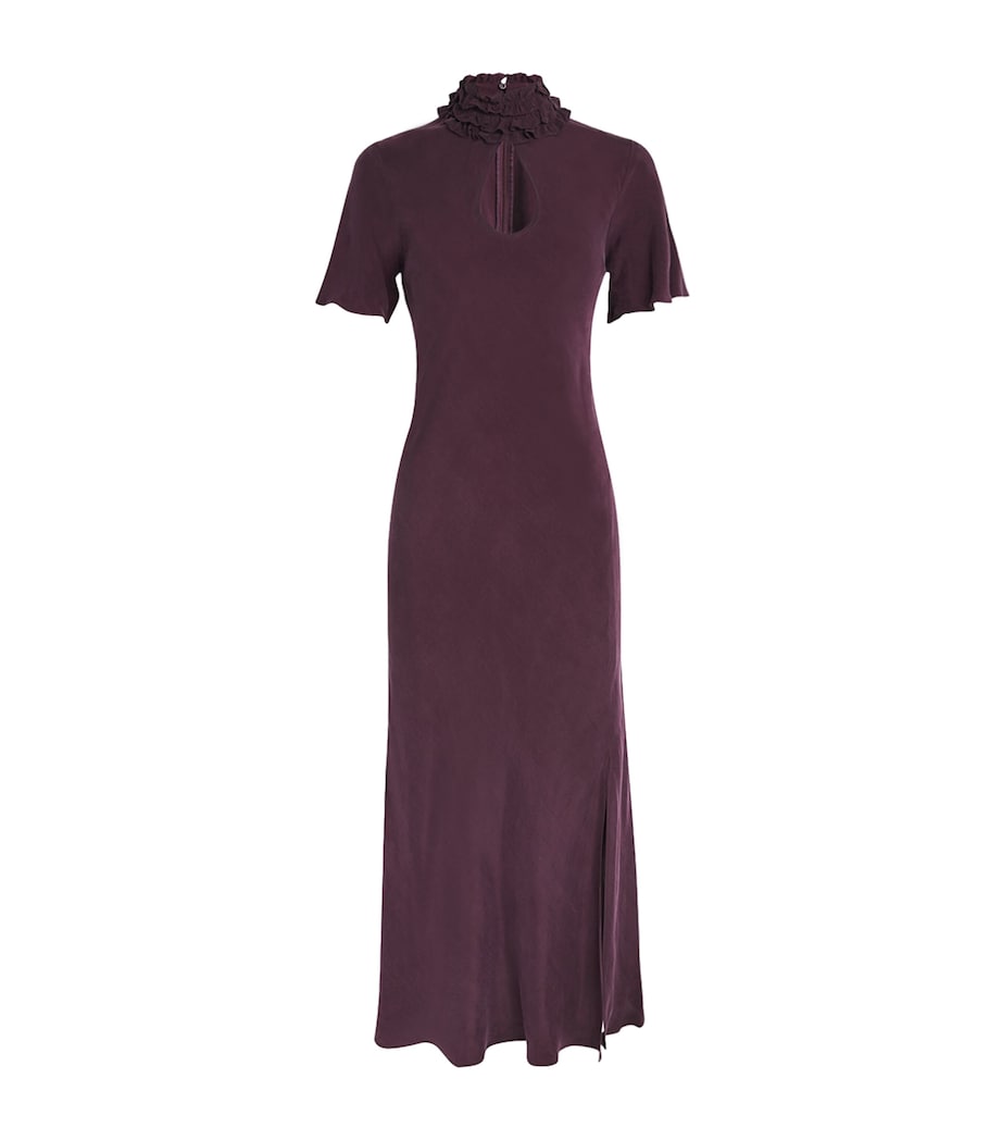 Claudie Pierlot Womens Teardrop-Detail Midi Dress Dark Dahlia Image 1