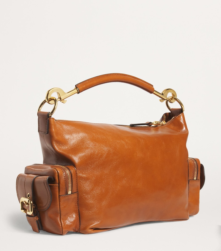 Medium Leather Camera Shoulder Bag CLAY BROWN Image 3