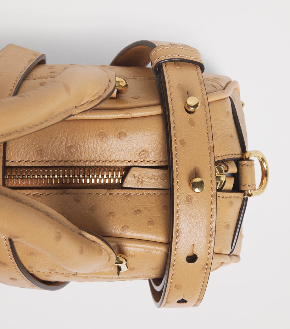 Small Leather Bowling Top-Handle Bag BLEACHED BROWN Image 3