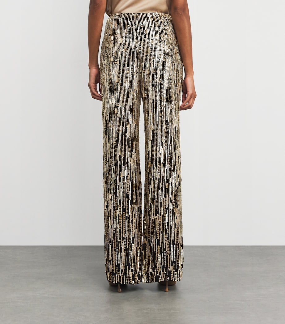 Embellished Cecille Wide-Leg Trousers 2033 LIQURC GLD BDNG Image 4