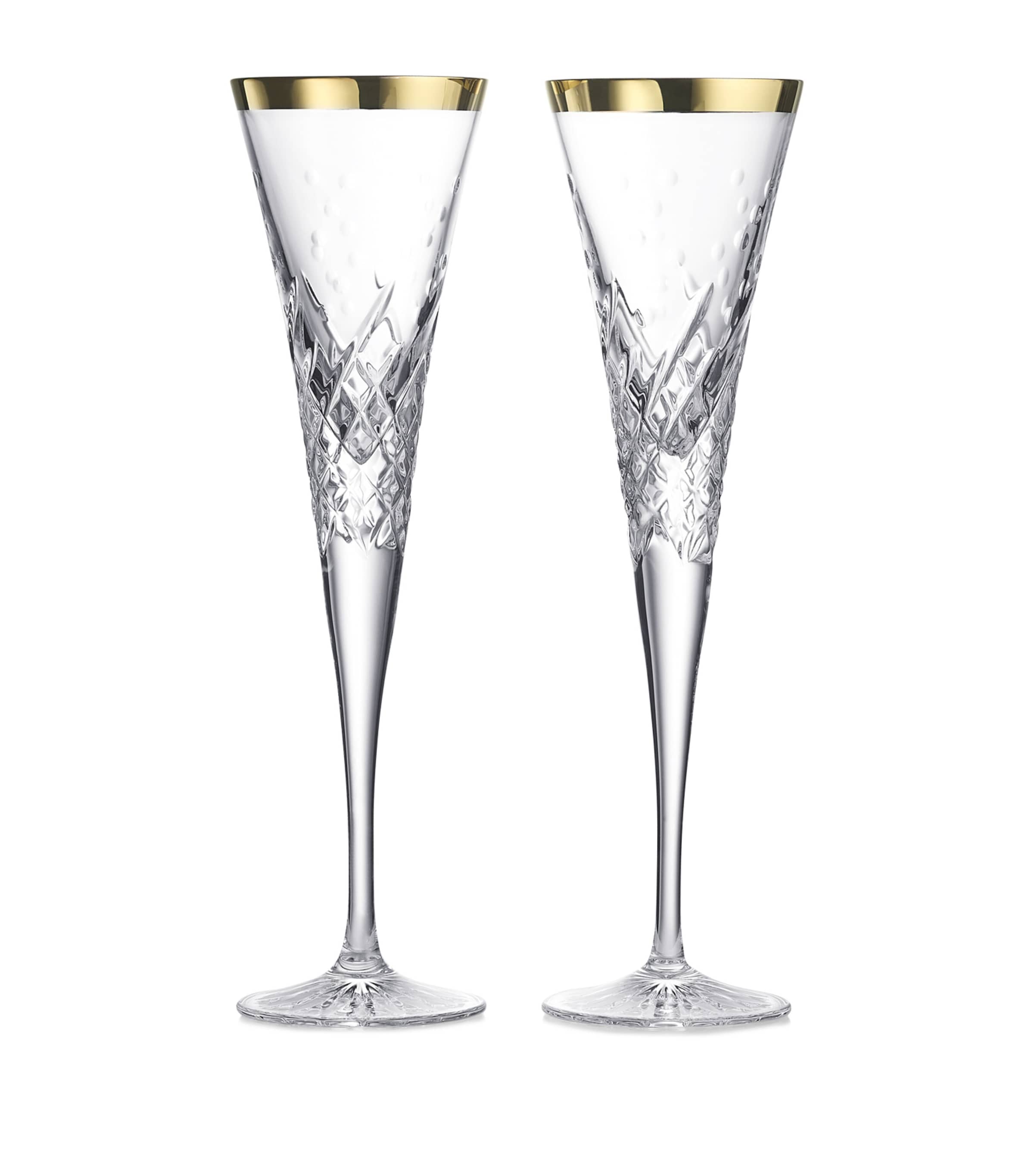 Waterford Celebrations Toasting Flute Crystal Glasses Set Of Two In Transparent